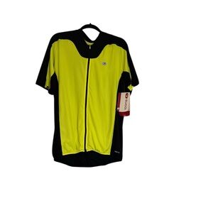 SUGOI Neon Yellow and Black Cycling Top men NWT safety color stretch comfort